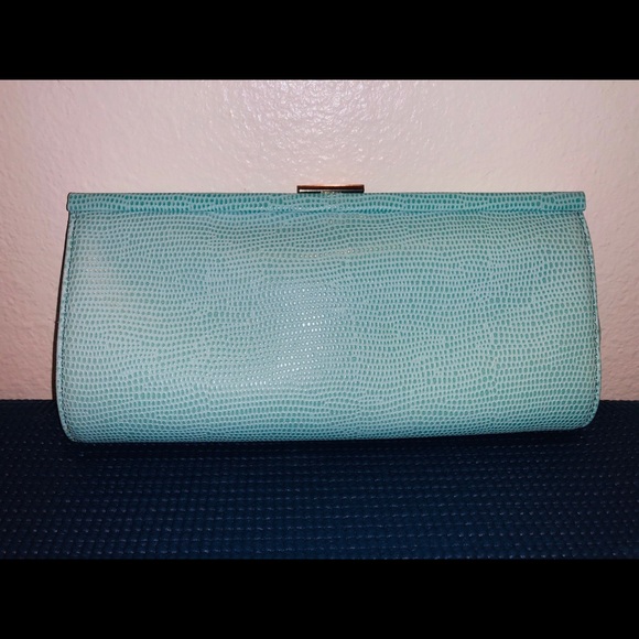 Banana Republic Blue Pebbled Leather Clutch - Picture 4 of 7